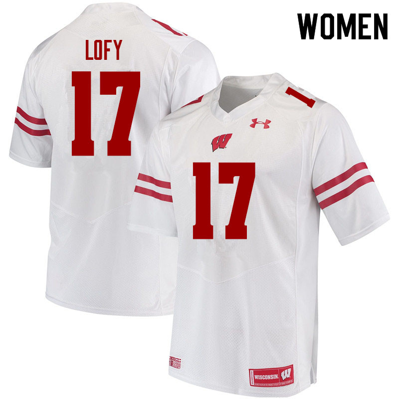 Wisconsin Badgers Women's #17 Max Lofy NCAA Under Armour Authentic White College Stitched Football Jersey WD40I83GM